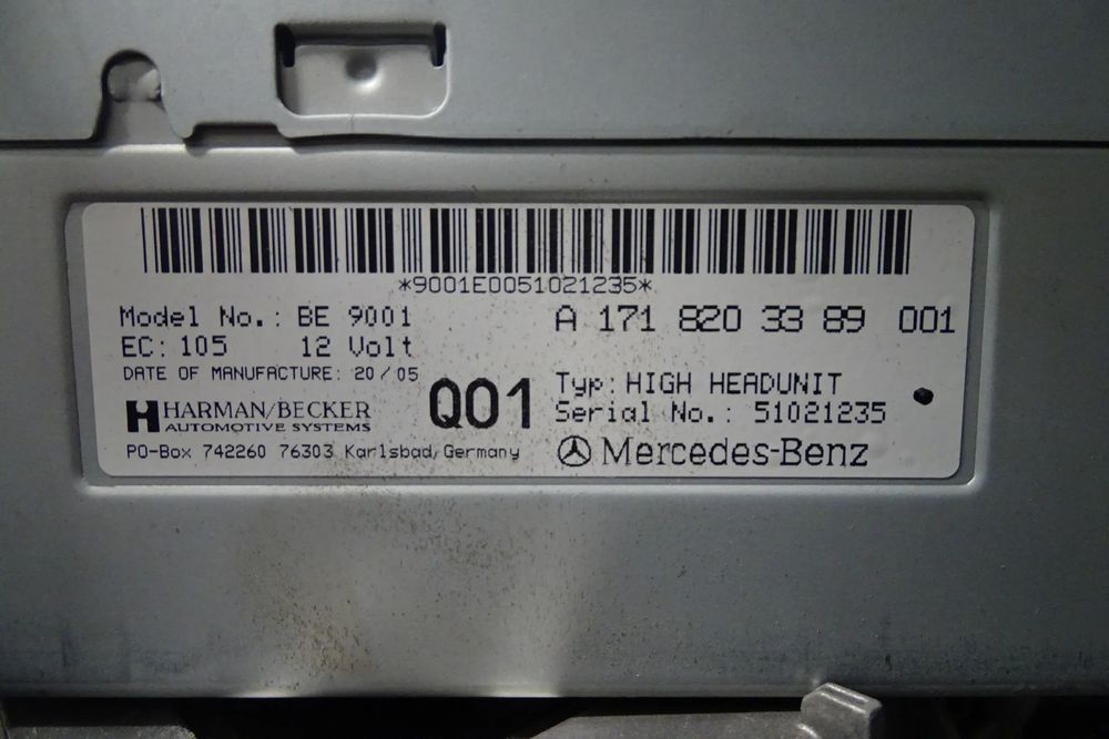 mercedes slk w171 radio cd nawigacja gps navi duża comand a1718203389