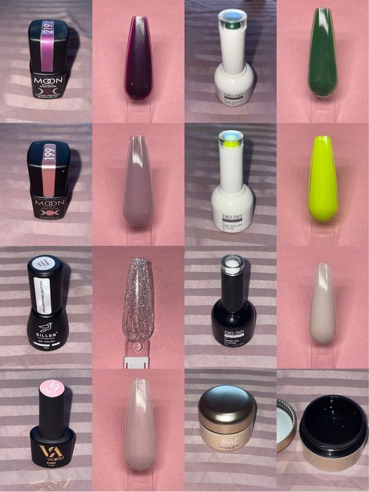 набір гель лаків / набір для створення накладних нігтів / тіпси стрази