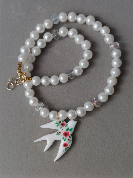 Чокер Лунниця, Пташка, прикраси на шию, підвіска ручної роботи