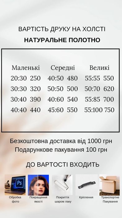 Фотокартина, друк на холсті. Печать на холсте. Рівне. Фотомагніти