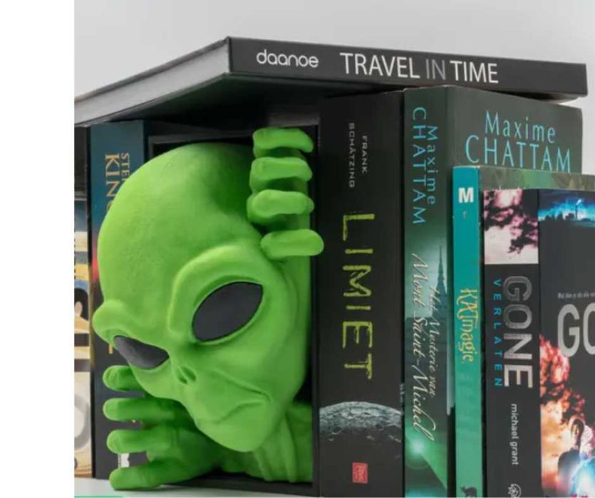 ALIEN ZIELONY głowa Aliena stojak na książki