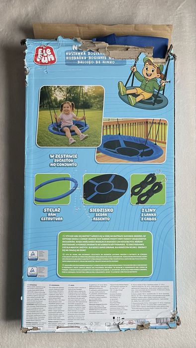 Huśtawka bocianie gniazdo Elefun huśtawka ogrodowa 100 cm