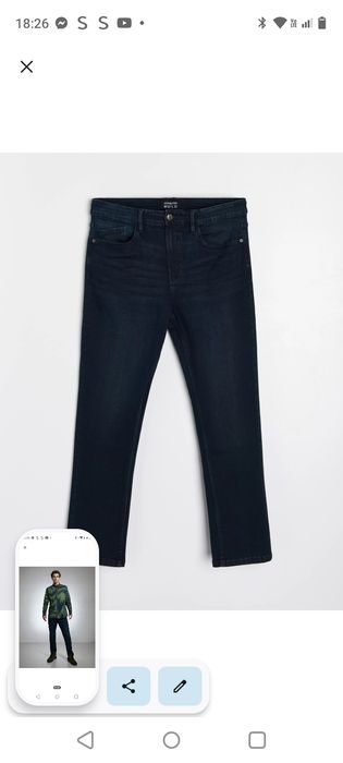 Spodnie jeansy Sinsay 34 Nowe ciemny jeans męskie chlopiec