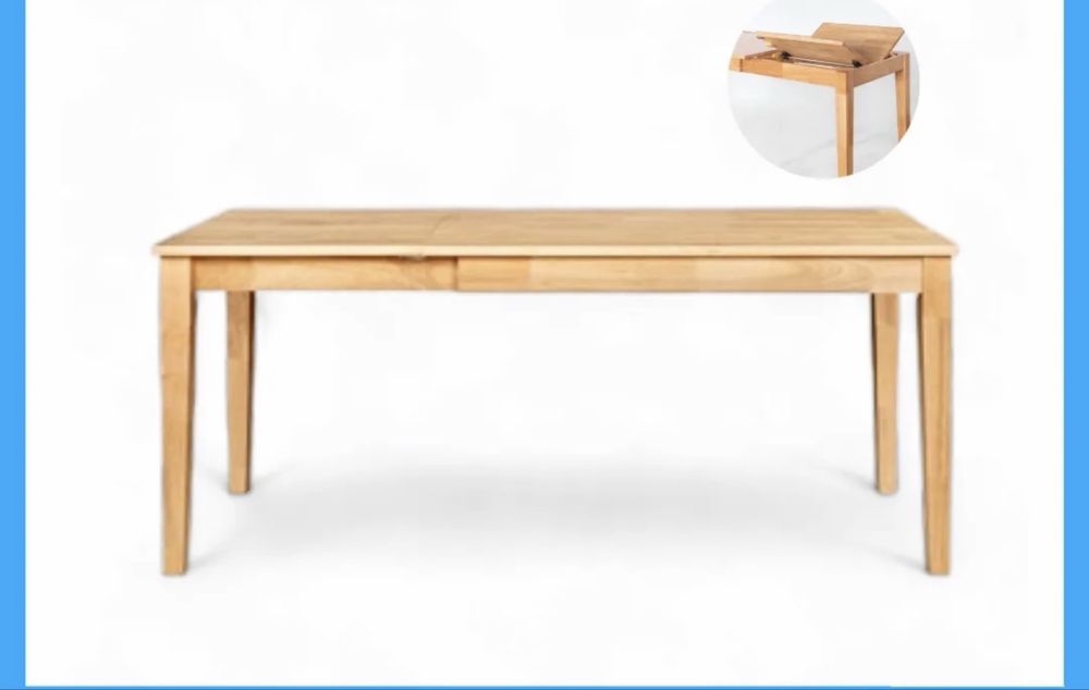 NOWY! DREWNIANY, rozkładany stół 120-180 cm+4 MIĘKKIE krzesła, OKAZJA!