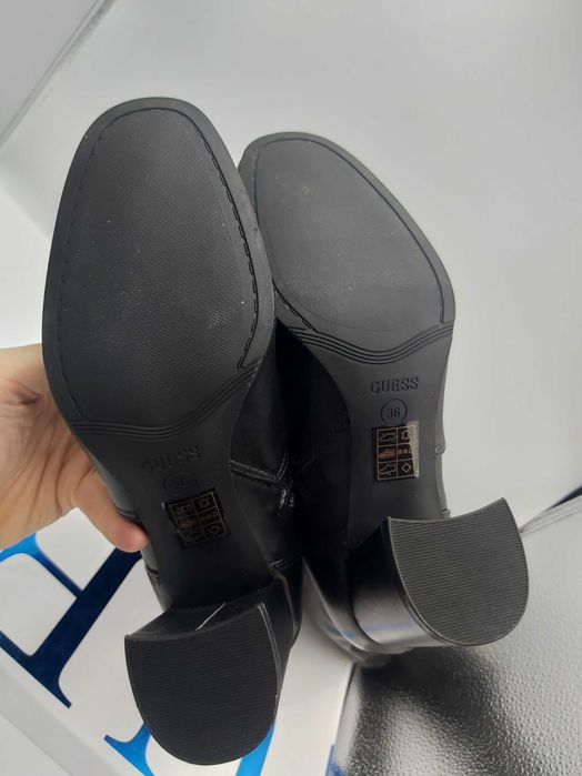 NOWE kozaki czarne GUESS skórzane słupek rozmiar 36