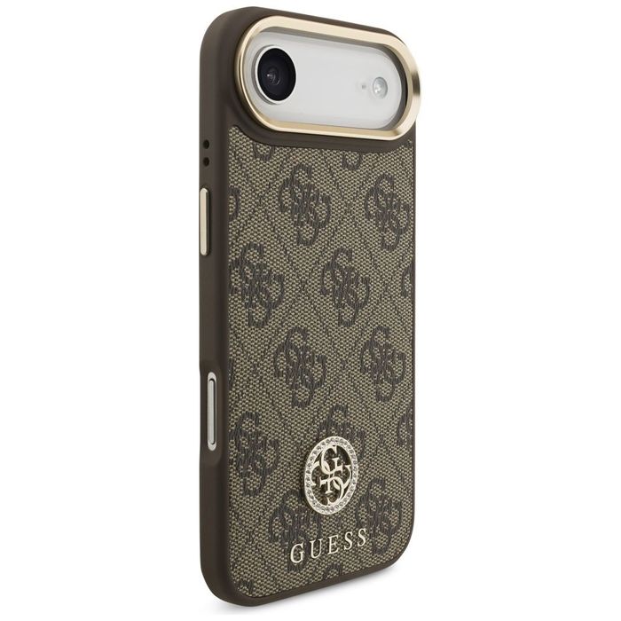 Guess Futerał Do Iphone 17 Air Magsafe (Pu W/ 4G Strass Logo) Brązowy