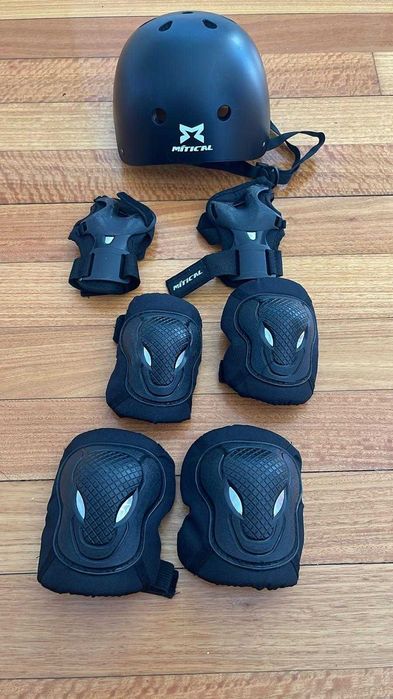 Kit de Proteção Mitical Infantil/Juvenil – Skate, Patins e Patinete (Completo com Capacete)