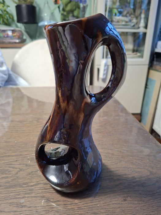 Wazon ceramiczny PRL z dziurami