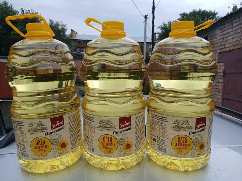 Олія  соняшникова рафінована 5л Масло подсолнечное растительное  рафінірованое