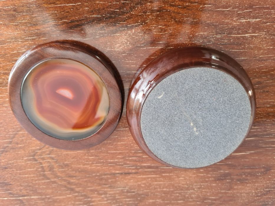 Caixa madeira com pedra Ágata