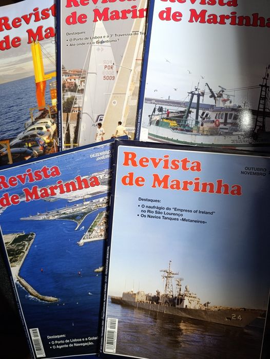 5 exemplares de revistas de Marinha