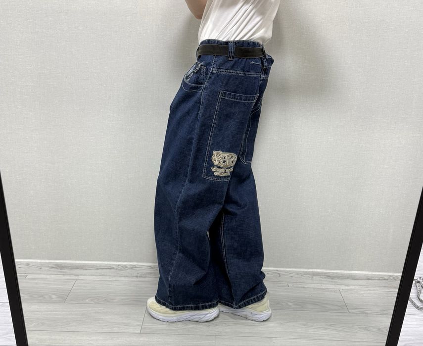 Нові реп джинси Bershka темно сині широкі baggy джинсы широкие синие