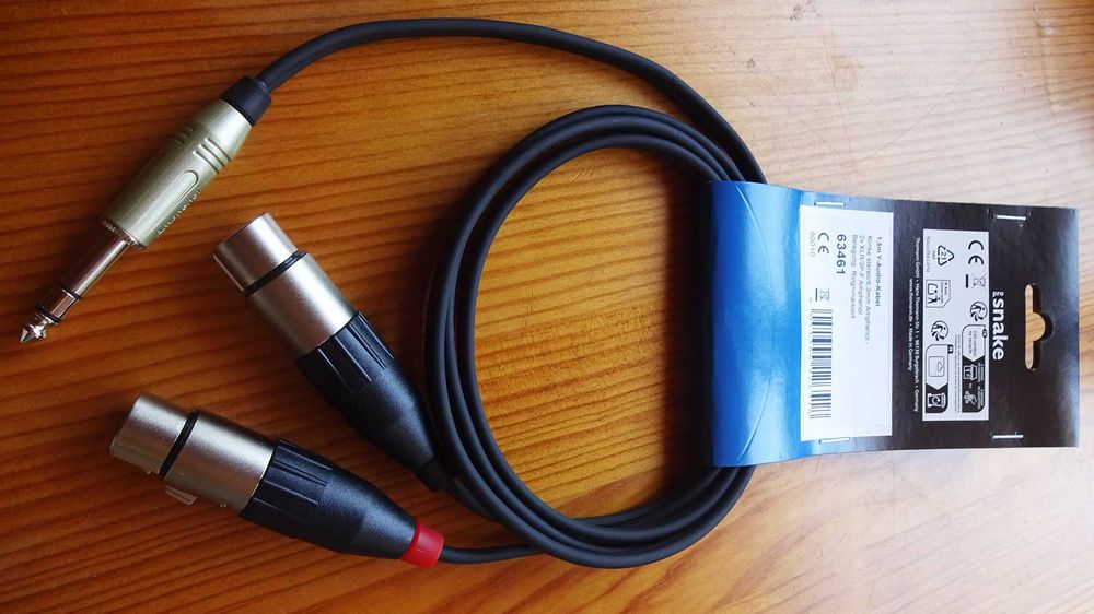 Cabo Pro Snake Stereo XLR Jack Mesa Mistura Audio Profissional Thomann