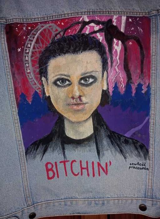 kurtka jeansowa custom stranger things malowana