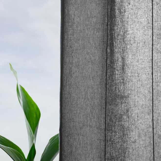 IKEA Lenda Zasłona z wiązaniem, 2 szt., ciemnoszary 140x300 cm