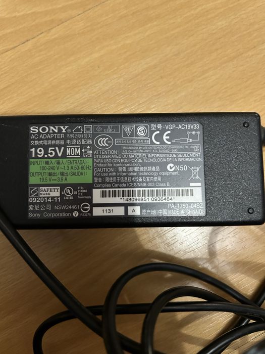 Carregador e bateria Sony Vaio