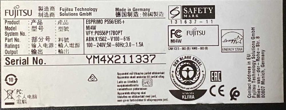 Computador Completo Fujitsu + Periféricos