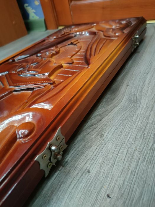 Игровой набор деревянные резные красивые нарды 60х56 см. Итк