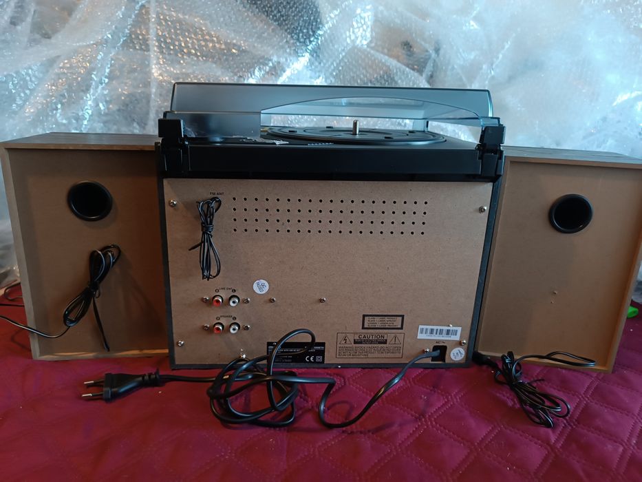 Програвач вінілу, стереосистема Auna 388-BT, MP3, FM, SD, AUX, касета