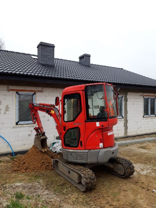 Usługi minikoparką niwelacja terenu wykopy koparka glebogryzarka