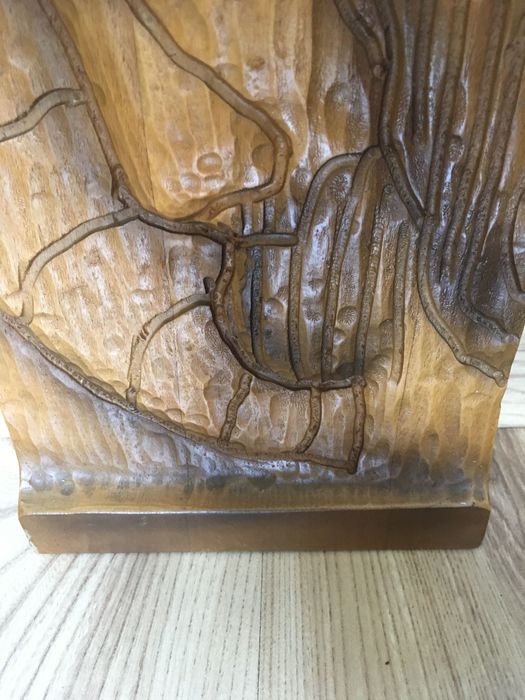 Jezus płaskorzeźba drewniana rzeźba figurka drewno obraz 3D