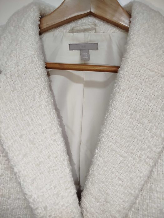 Blazer assertoado, branco pérola, H&M - EUR40