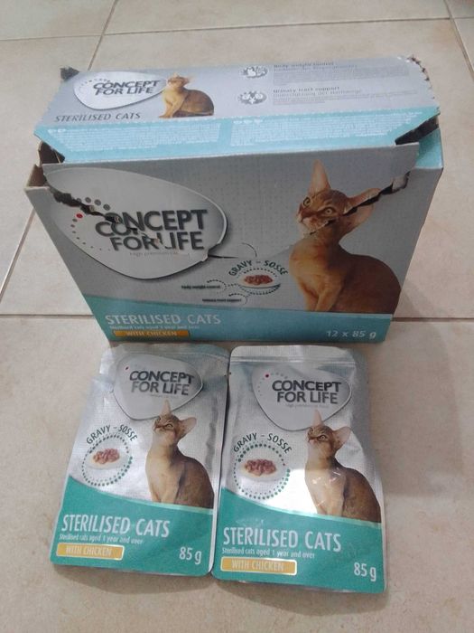 Mokra karma dla kota Concept for Life po sterylizacji 1 zł/sztukę.