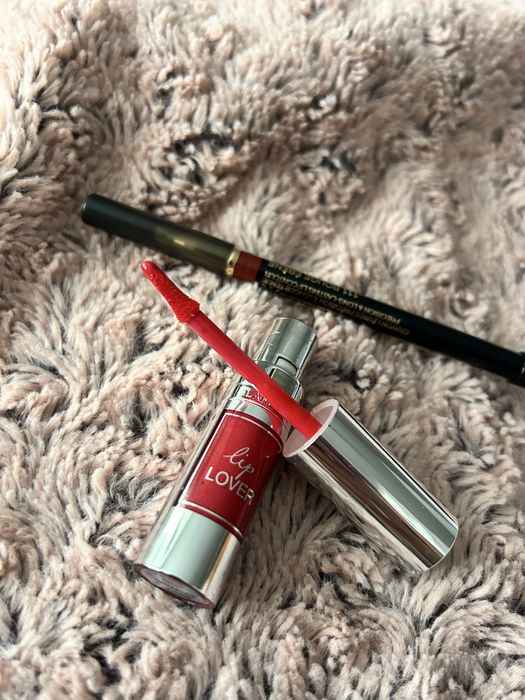 Zestaw Błyszczyk czerwony lancome oraz konturowka lancome