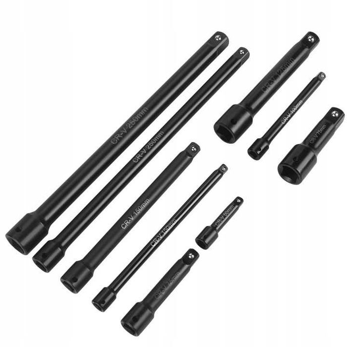 ZESTAW PRZEDŁUŻEK Udarowych 9EL. 1/4" 3/8" 1/2" Do Kluczy Wkrętarek
