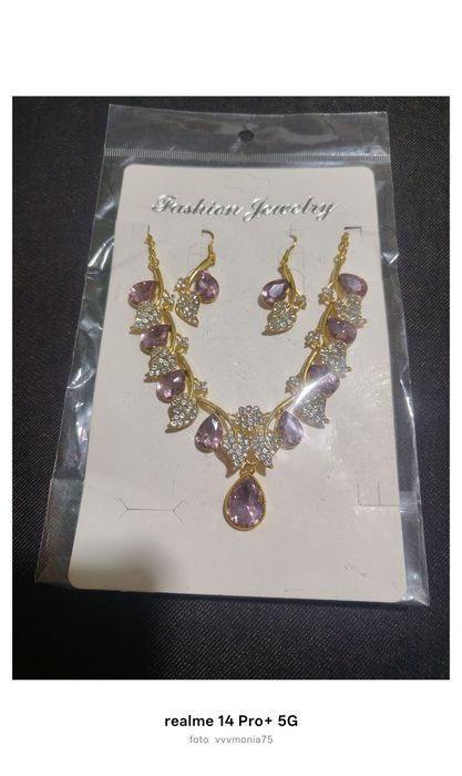 Zestaw biżuterii Crystal Rose & Leaf