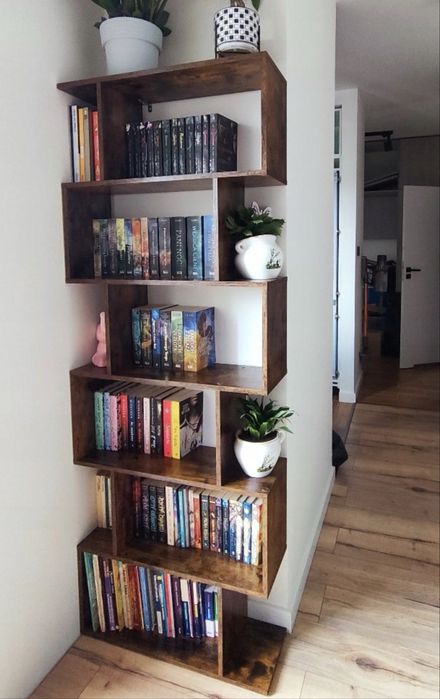 Regał stojący loft biblioteczka drewniana 6 półek 190 cm