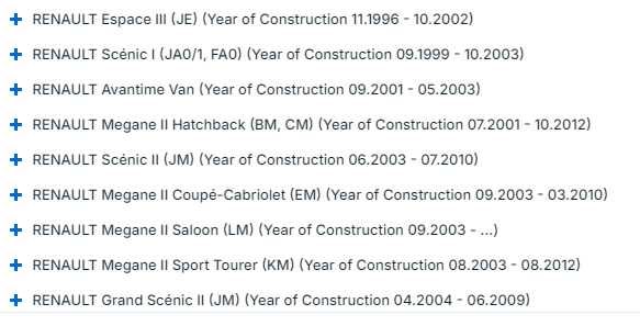 JOGO DE CALÇOS // PEUGEOT - NISSAN - RENAULT - OPEL