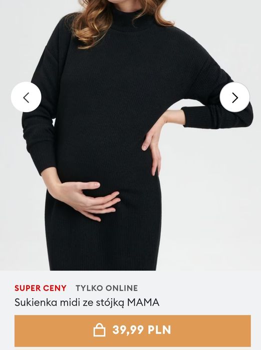 Sukienka ciążowa Sinsay roz. S