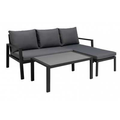 Aluminiowy narożnik ogrodowy Argos Home Sitges – 3-osobowy, zestaw wypoczynkowy