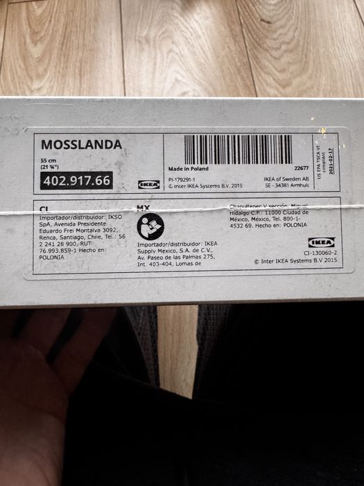 Półka biała Mosslanda z ikea