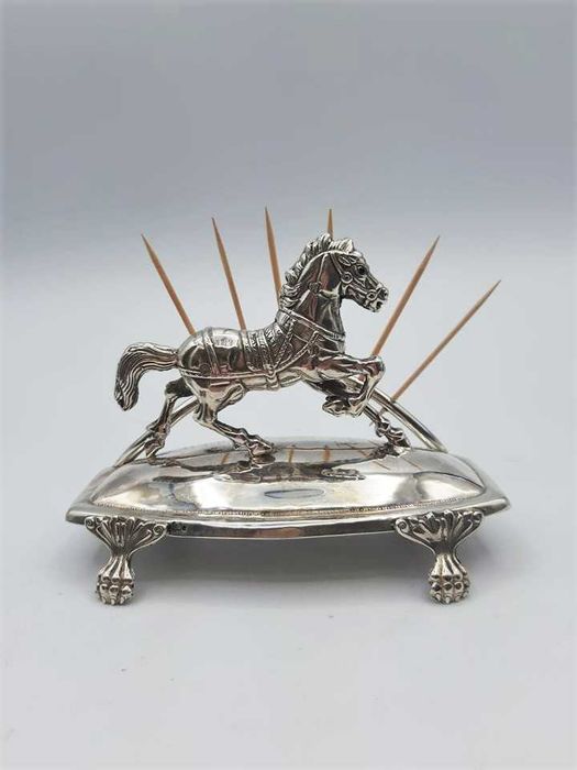 Conjunto de seis colheres de chá e concha de açúcar