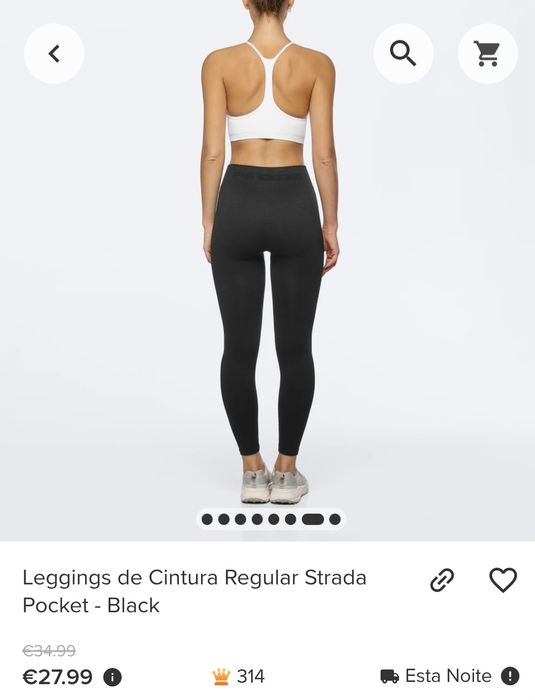 Leggings PROZIS de Cintura Regular Strada Pocket - Black XS - Novos