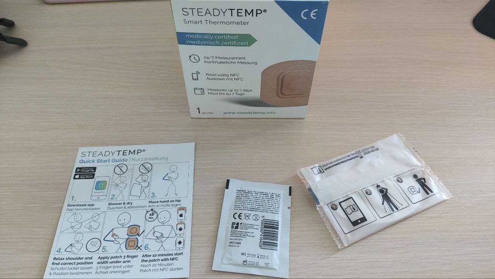 SteadyTemp® Smart Thermometer смарт термометр патч 1 шт новий