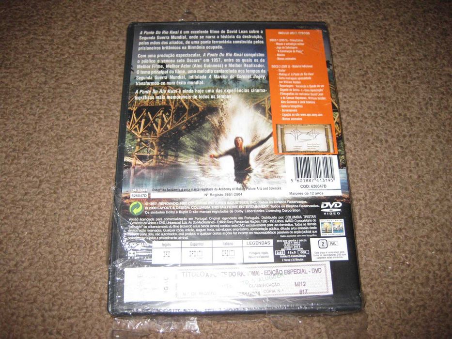 "A Ponte do Rio Kwai" de David Lean/Edição Especial 2 DVDs/Selado!