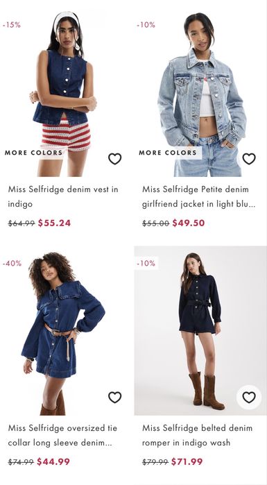 Джинсова спідниця на ґудзиках Miss Selfridge