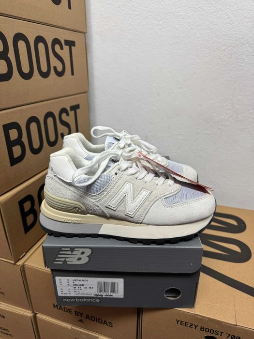 Кроссовки New balance 574 legacy white / Нью беленс 574 белые серые  37 38 39 40 41