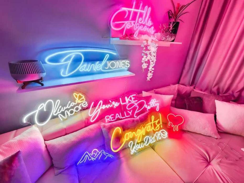 Герметичні неонові вивіски для вуличної реклами, неоновая вывеска