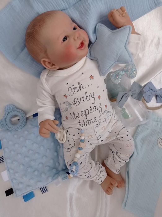 Lalka chłopczyk w typie Reborn z wyprawką prezent lala chłopiec