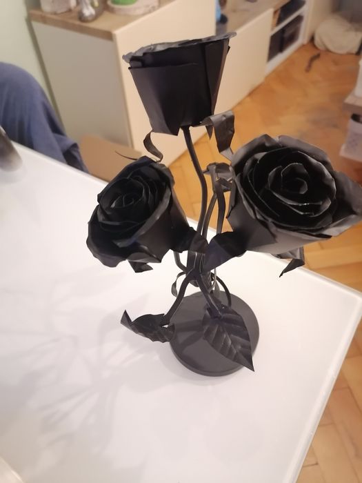 2 Metalow3 róże rękodzieło, wieczna róża, kwiat, sztuczna róża