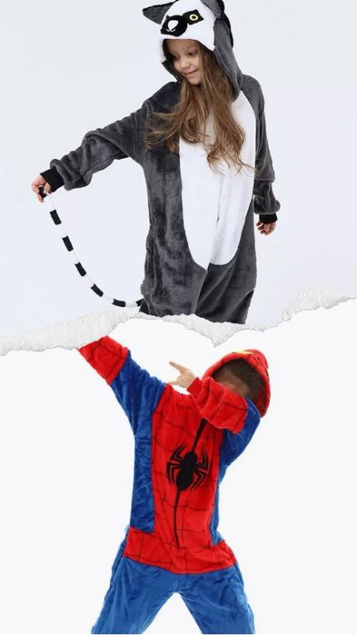 Кигуруми для взрослых и детей , кігурумі стіч лемур акула покемон