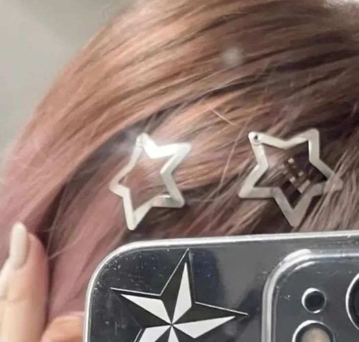 NOWE 10 sztuk Spinki Gwiazdy Gwiazdki srebrne do włosów 3 cm