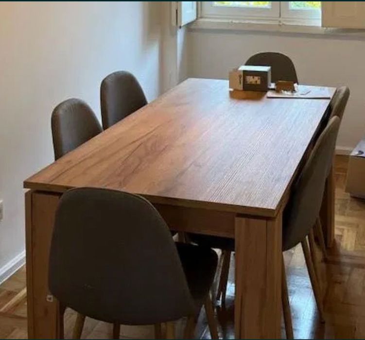 Mesa de jantar madeira (carvalho) 140x80cm