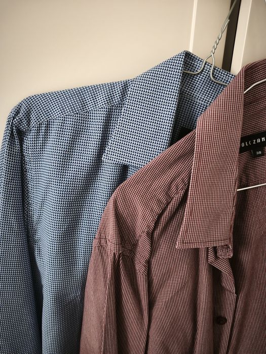 Koszula w kratkę kratka wólczanka 38 czerwona niebieska