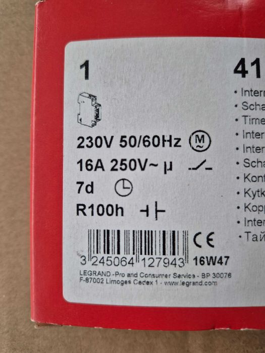 Interruptor horário analógico legrand 412794, novo