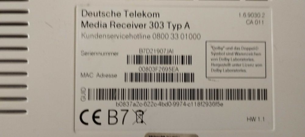 ТВ приставка Media Receiver 303 A Microsoft IPTV Freenet TV